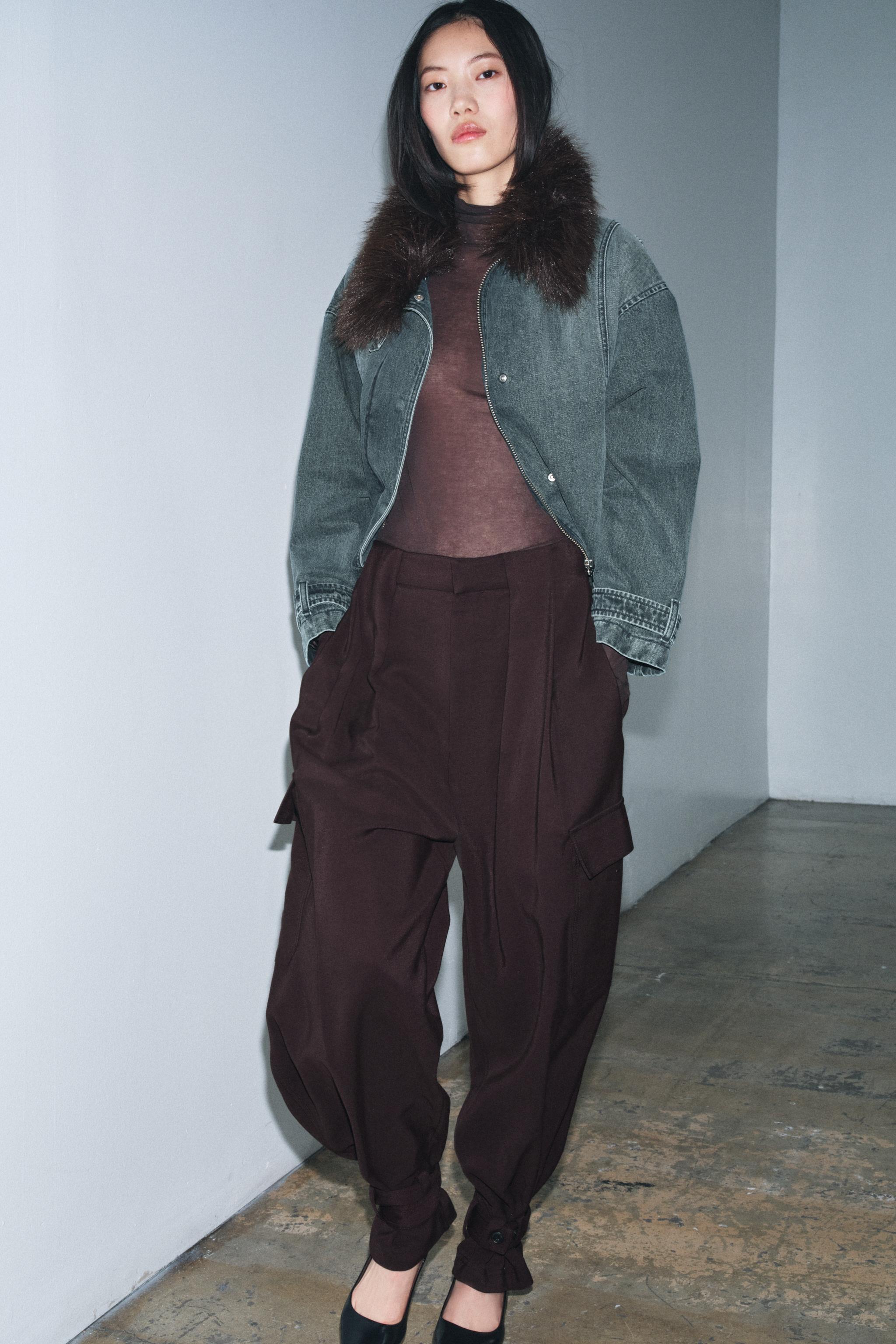 PLEATED CARGO PANTS ZW COLLECTION